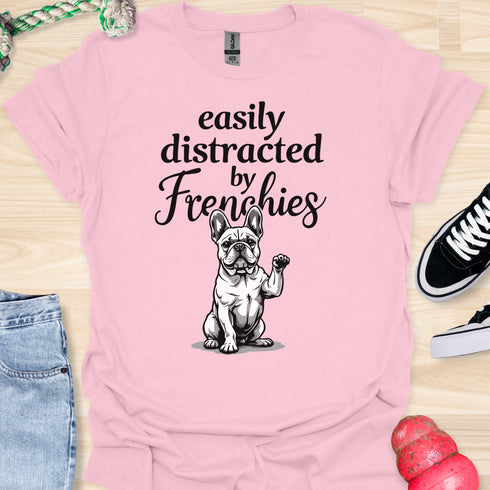 Easily distracted by frenchies - V16 - The Distracting Paw Two T-Shirt